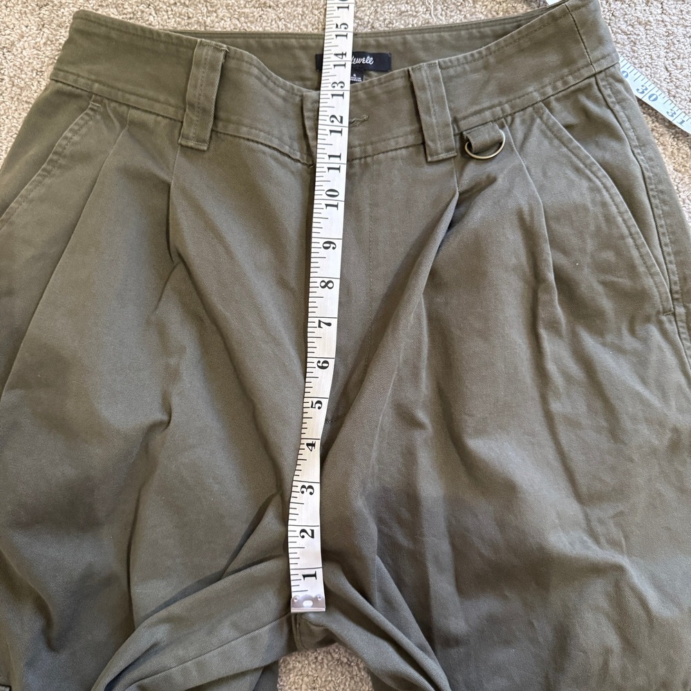 Madewell Harlow Wide Leg Cargo Pant Olive Green Sz 6 Utility Army Gorpcore Chic - Picture 7 of 14